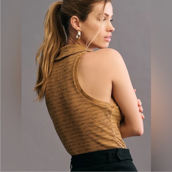 Anthropologie Pilcro Sleeveless Polo Top Bodysuit - Picture 3 of 8